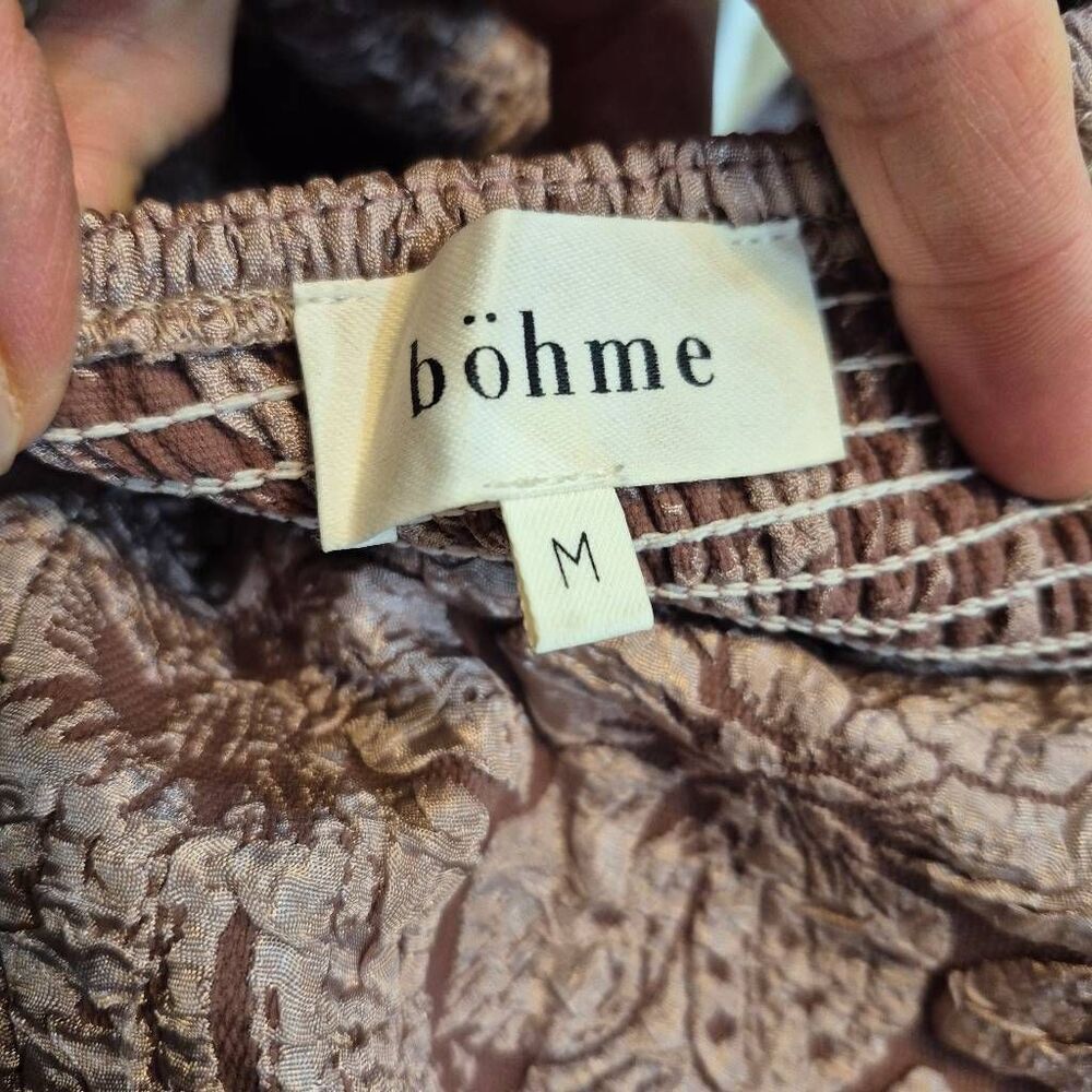 Bohme Women's Mauve Purple Poppies Jacquard Lined Bubble Mini Dress EUC - Picture 10 of 11